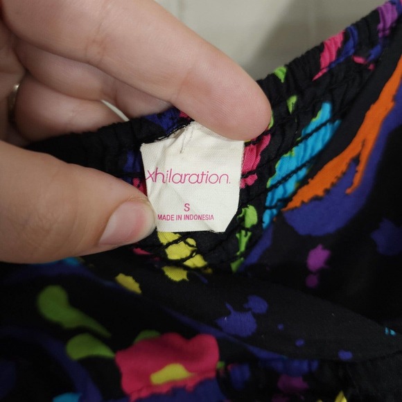 Xhilaration Womens Dress Vtg Y2K 00s Abstract Floral Paint Splatter Slip Maxi S - Picture 6 of 10